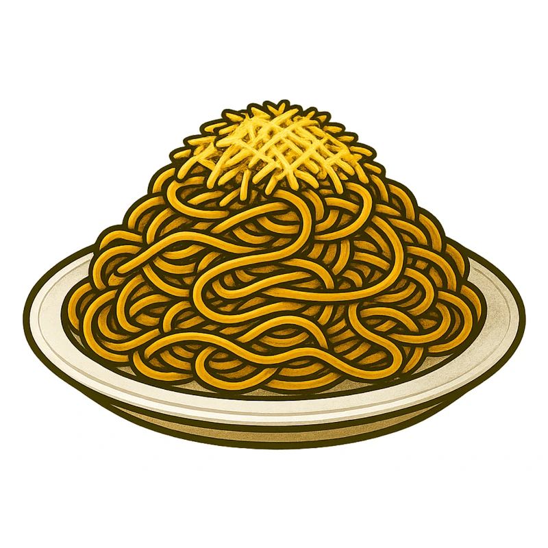 Spaghetti with cheese illustration