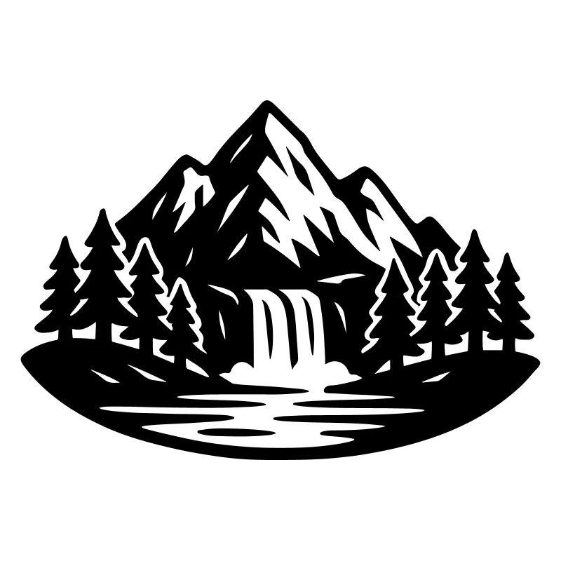 Mountains Landscape Forest Waterfall