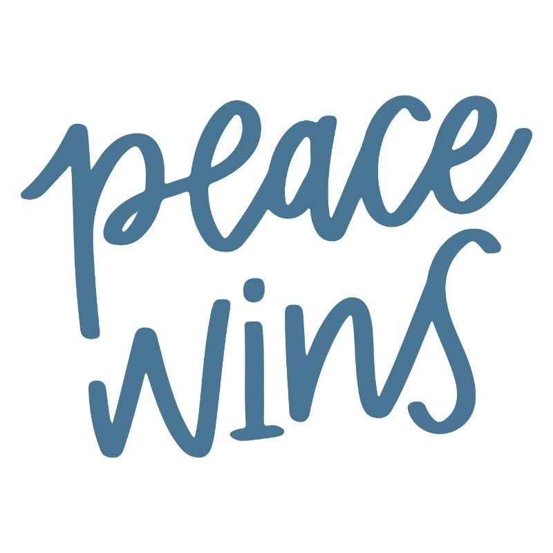 Peace wins hand lettering