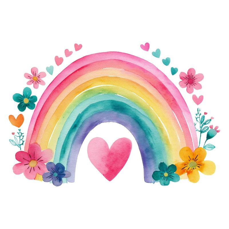 Regenbogen Liebe – Süßes Kinder Aquarell