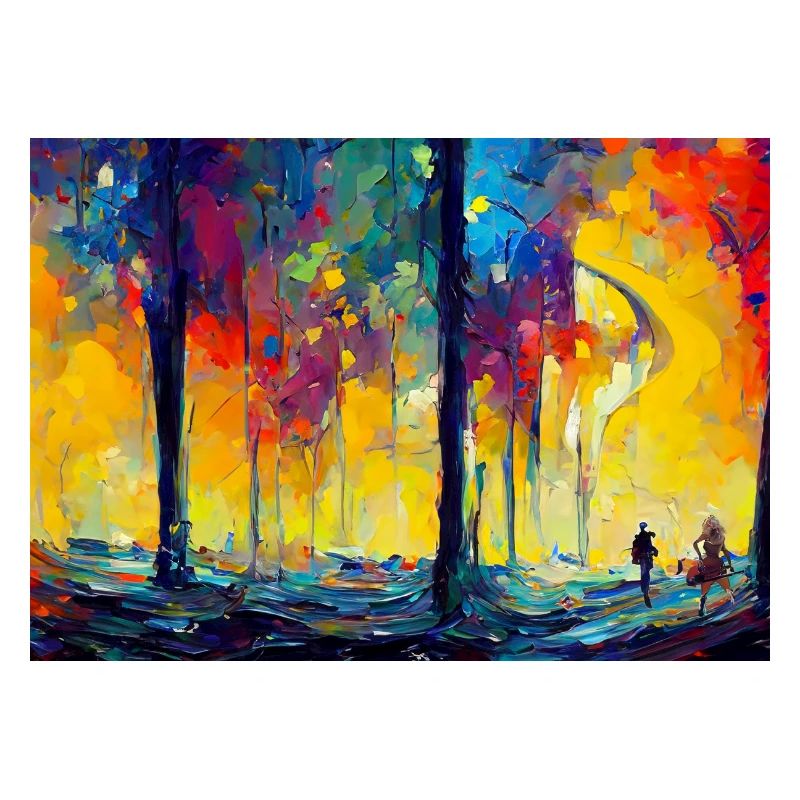 Nuit au clair de lune dans la Forêt des Couleurs