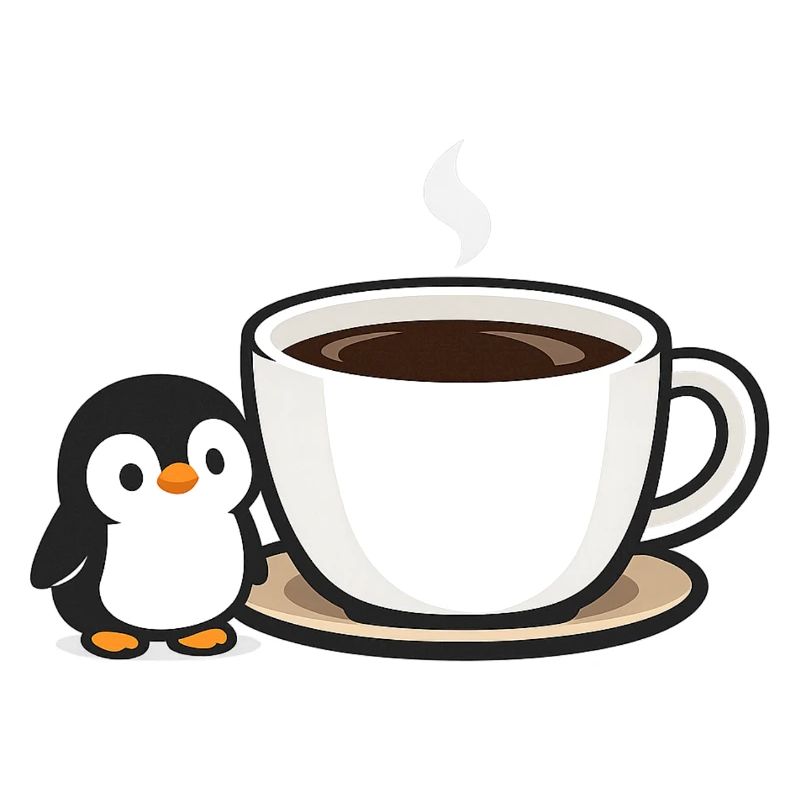 Coffee penguin with cup design