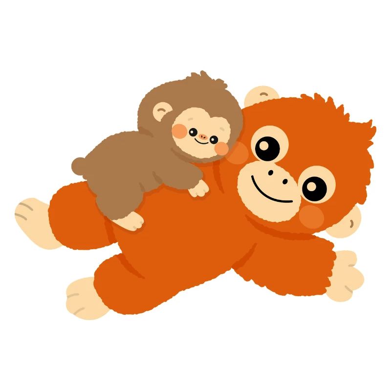 Bébé Singe et peluche