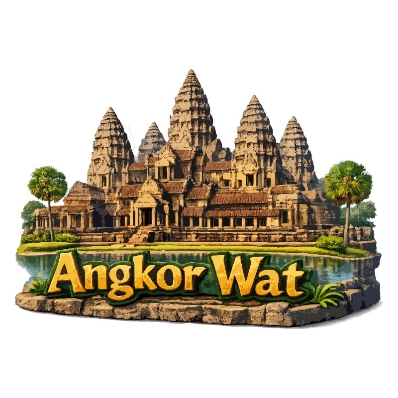 Angkor Wat: Temple complex in sand colors