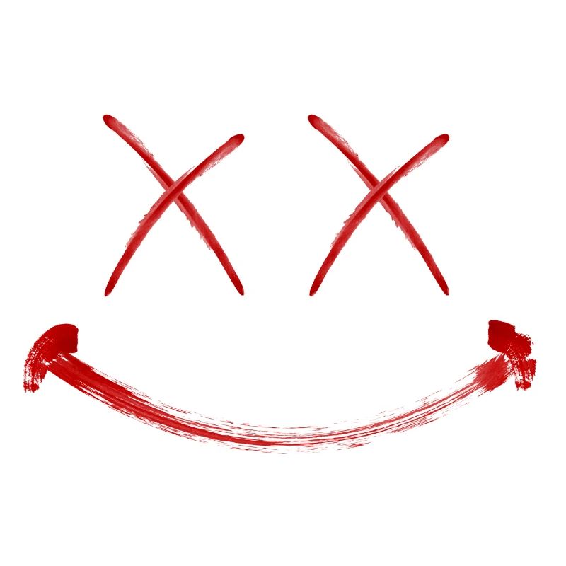 Visage riant rouge