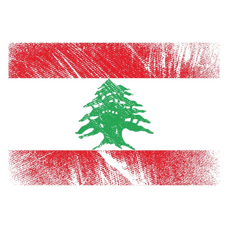 Drapeau du Liban - Vintage Grunge