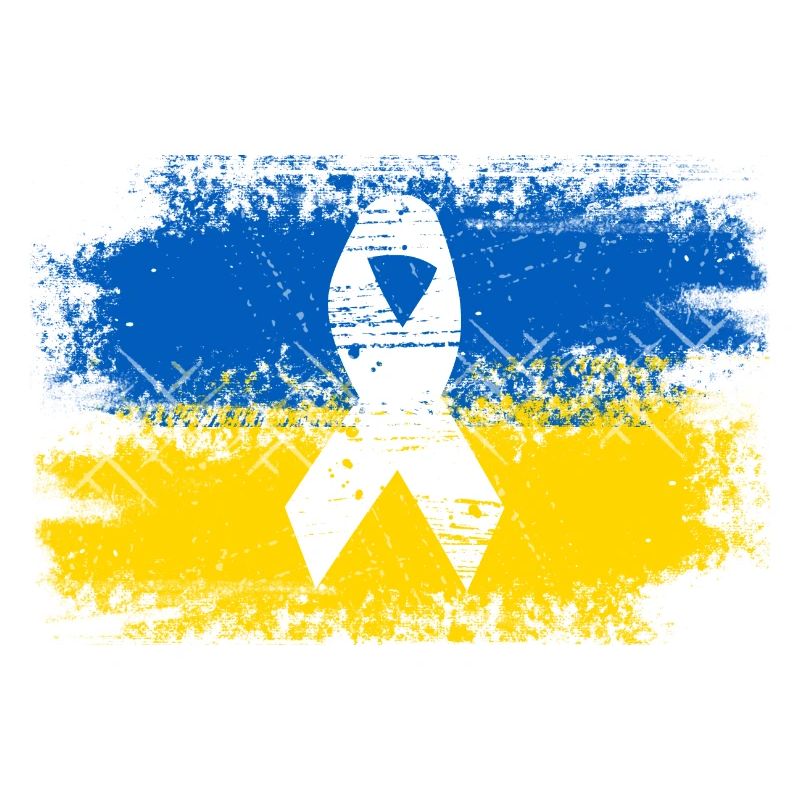 Drapeau ukrainien avec ruban de paix