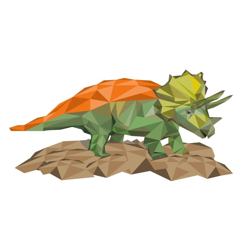 Triceratops Dino in polygon style