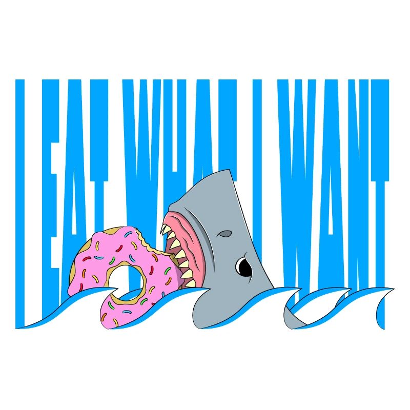 Je mange ce que je veux | Requin mangeant un beignet