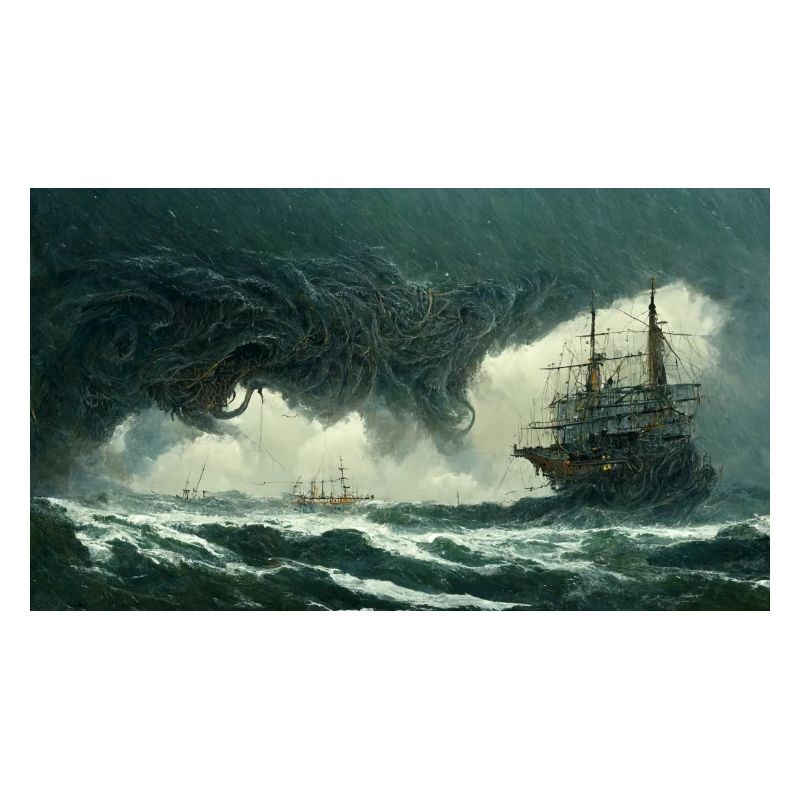 Alien Leviathan attackiert großes Segelschiff