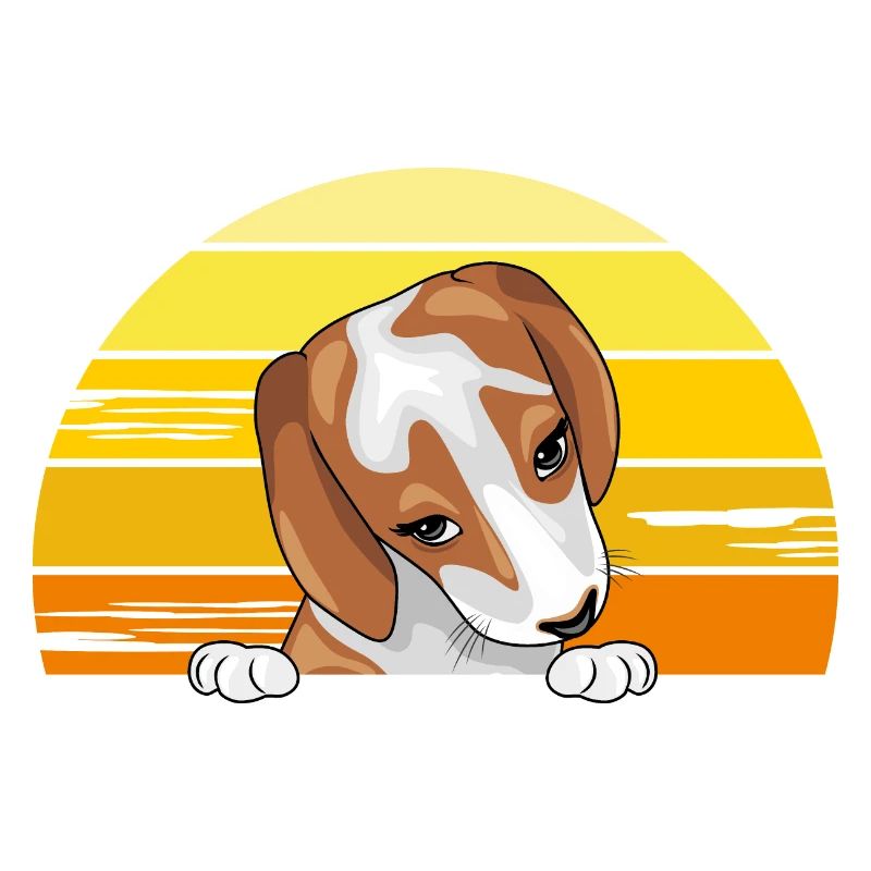 Peeking Beagle puppy
