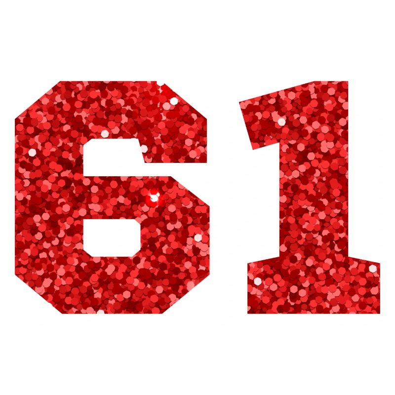 Nummer 61 Roter Glitzer - 61. Geburtstag