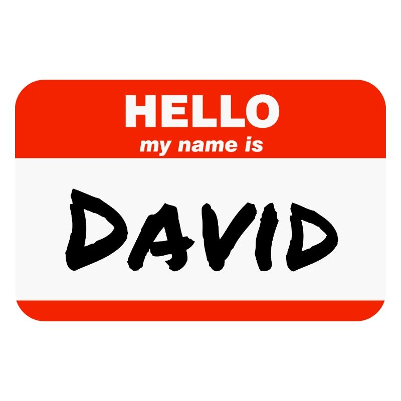 Hello My Name Is David Label Name Tag