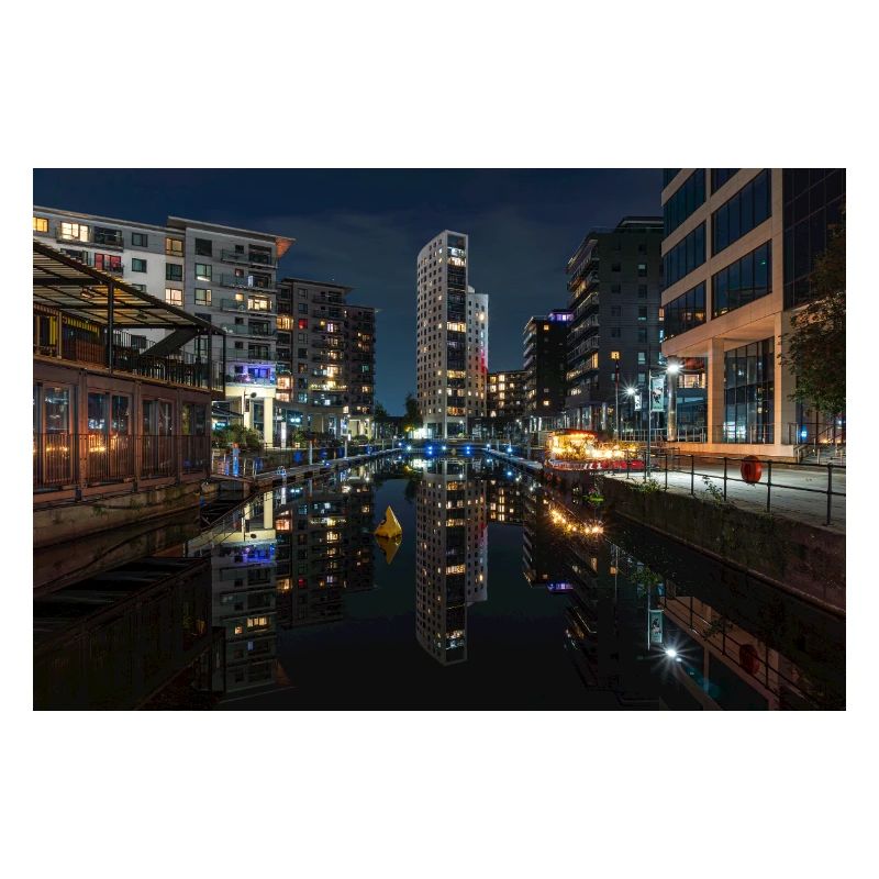 Urban Reflection At Night