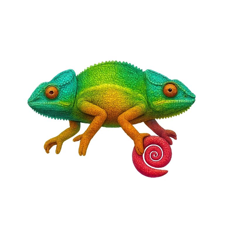 Regenbogen Chamäleon Lolli