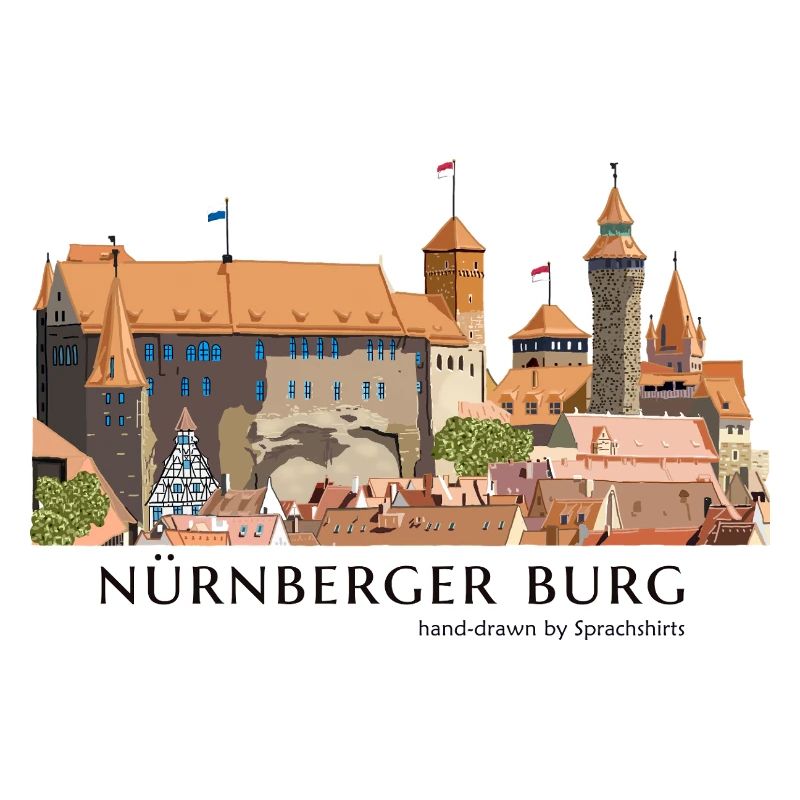Nuremberg Castle Illustration Hand Drawing