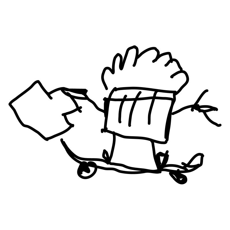 Muffin à roulettes avec valise