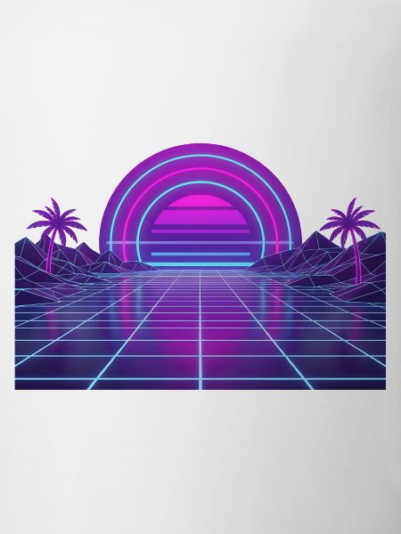 Neon Retro Sunset Grid 90s