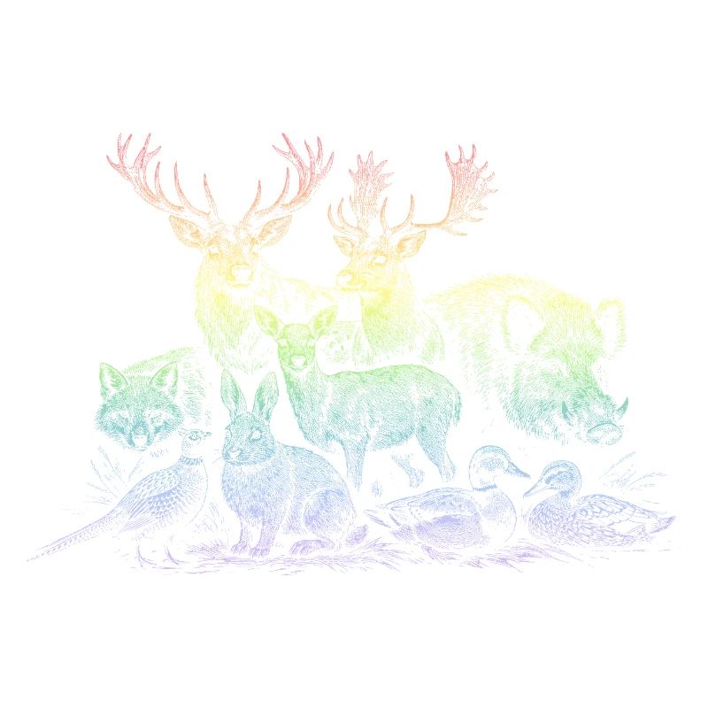 Rehherde im Regenbogen