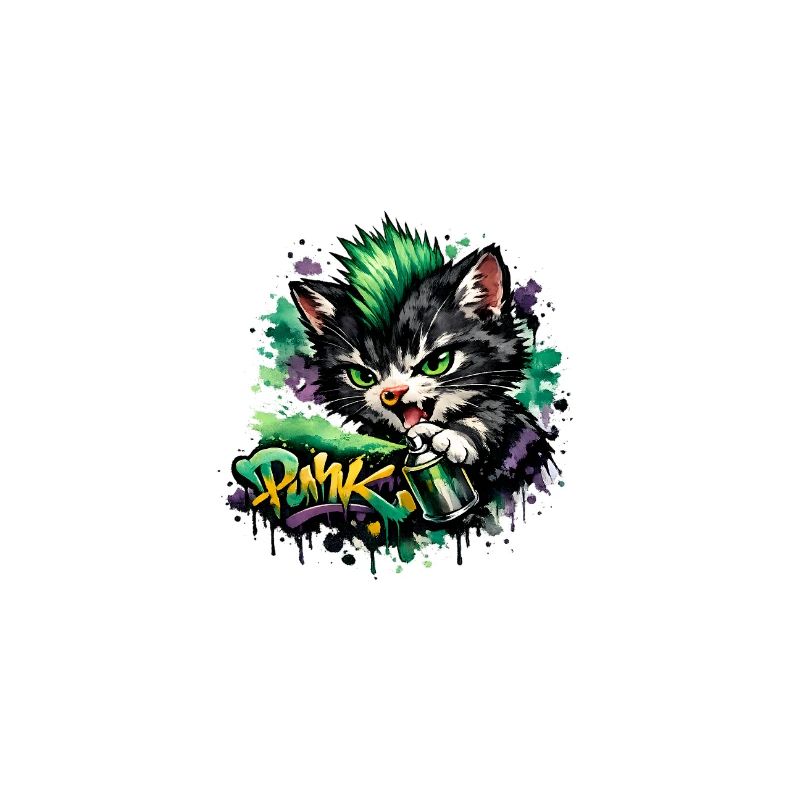 Graffiti Cat Spray Art Neon