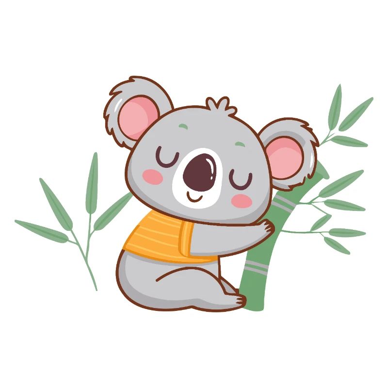 Zen koala on bamboo