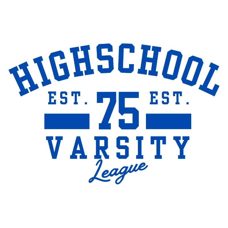 Highschool Varsity Emblem Blau 75