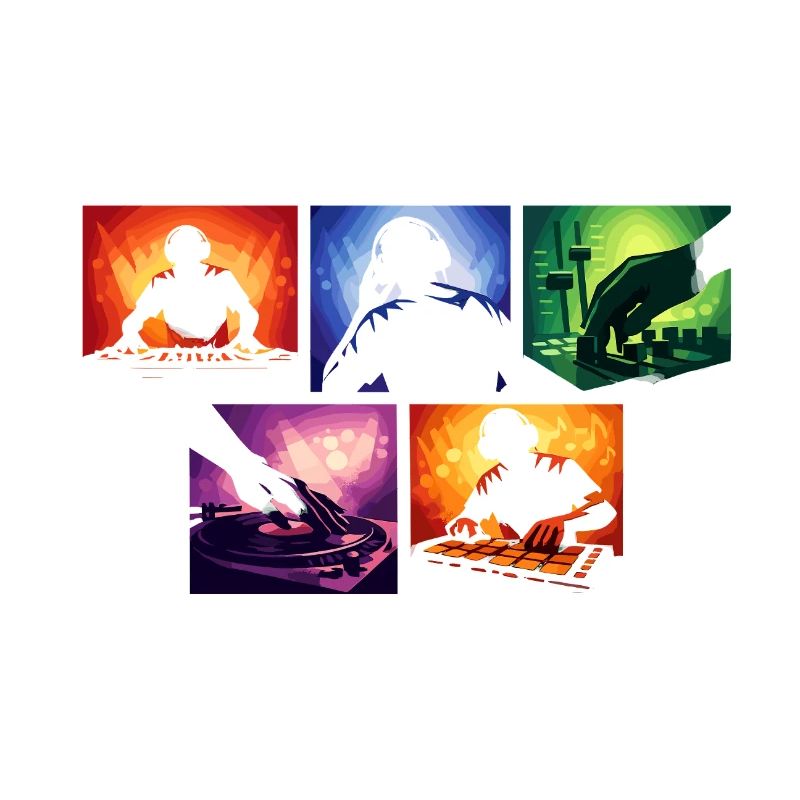 Light Silhouettes DJ Set Collage