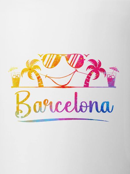 Barcelona Beach Palm Sunset