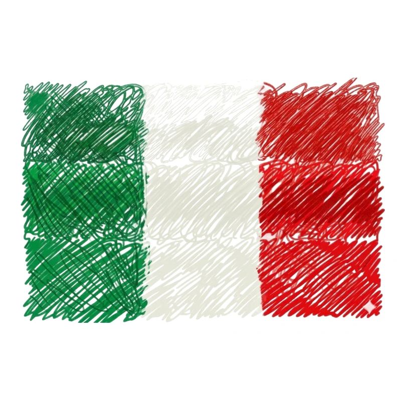 Drapeau italien griffonné