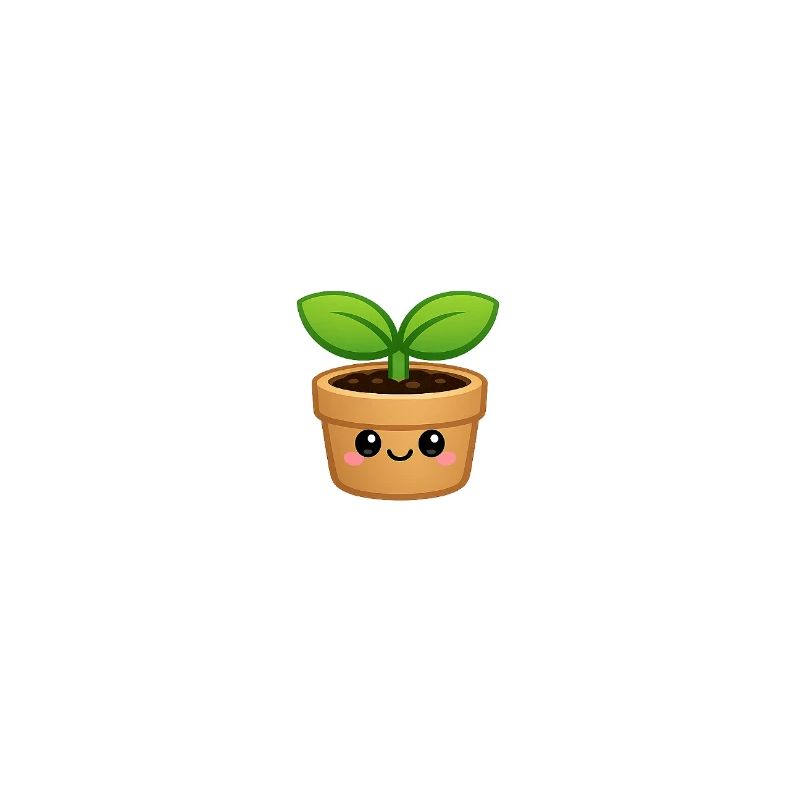 Mignon pot de pousse à la Kawaii