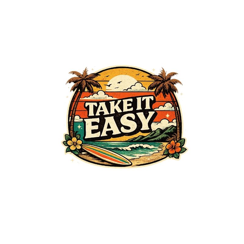 Take It Easy – Retro Vintage Sunset Beach Design