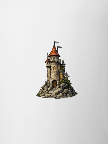 Castle tower on the rock