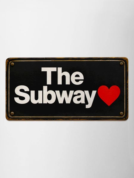 Subway Heart Retro-Schild