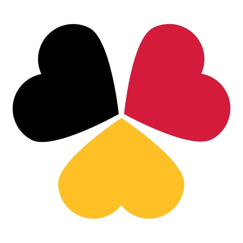 3 Coeurs Allemagne Belgique Drapeau Trèfle