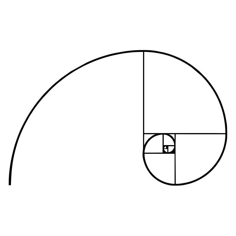 Fibonacci Spiral Math Geometry Character Shapes