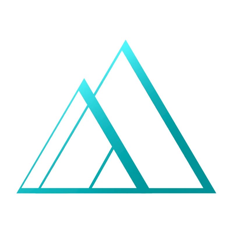blue pyramid triangles design