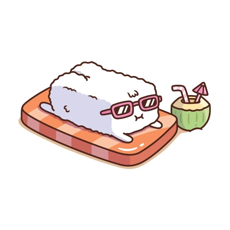 Cute Sushi Having Suntan Funny