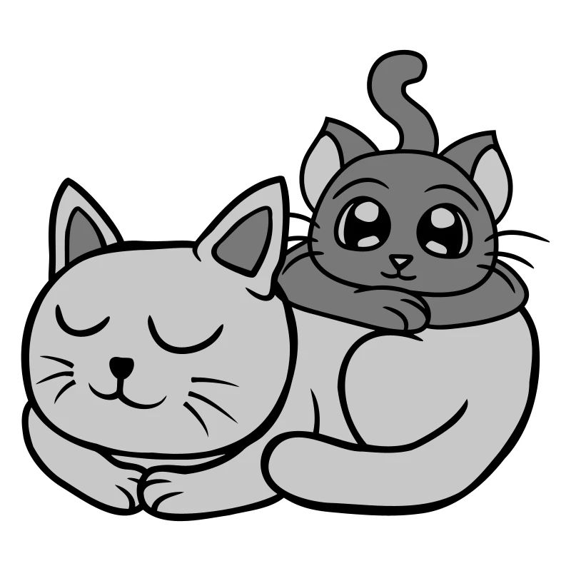 Freunde 2 Katzen aufeinander