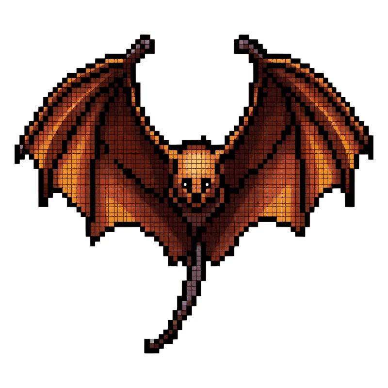 Flying fox in classic 8 bit retro graphics