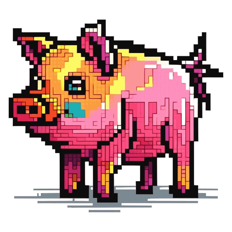 Pig in 8 bits and with pixels