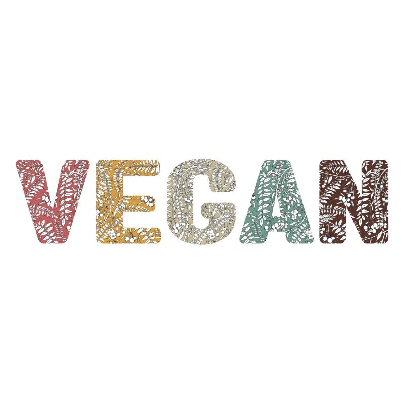Vegan - botanisches Muster - alte Schule