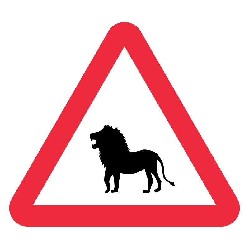 Caution Lion Warning