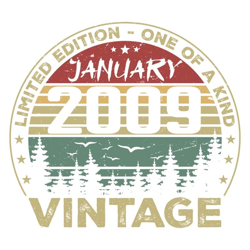 Vintage Janvier 2009 Anniversaire Janvier 2009
