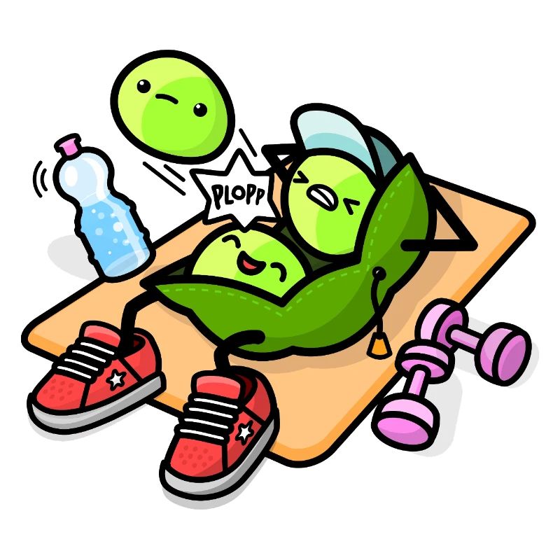 Kawaii pea pod during workout
