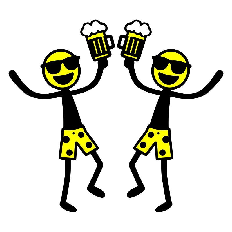 Strichmännchen Bier Party Urlaub