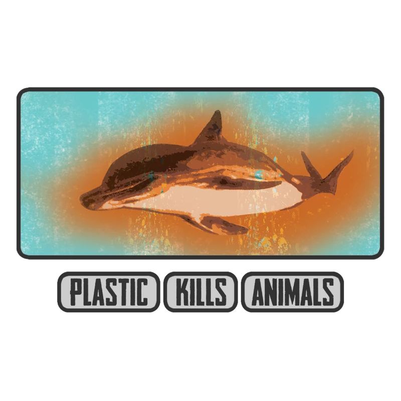 Underwater world against plastic waste with dolphin