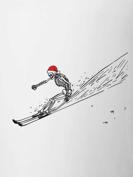 Skiing Santa Skeleton