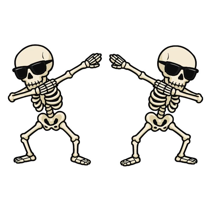 Duo de danse skeleton avec lunettes de soleil