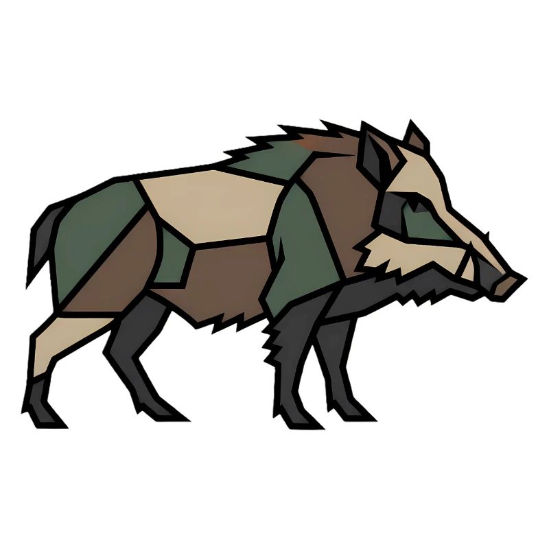 Low Poly géométrique de sanglier