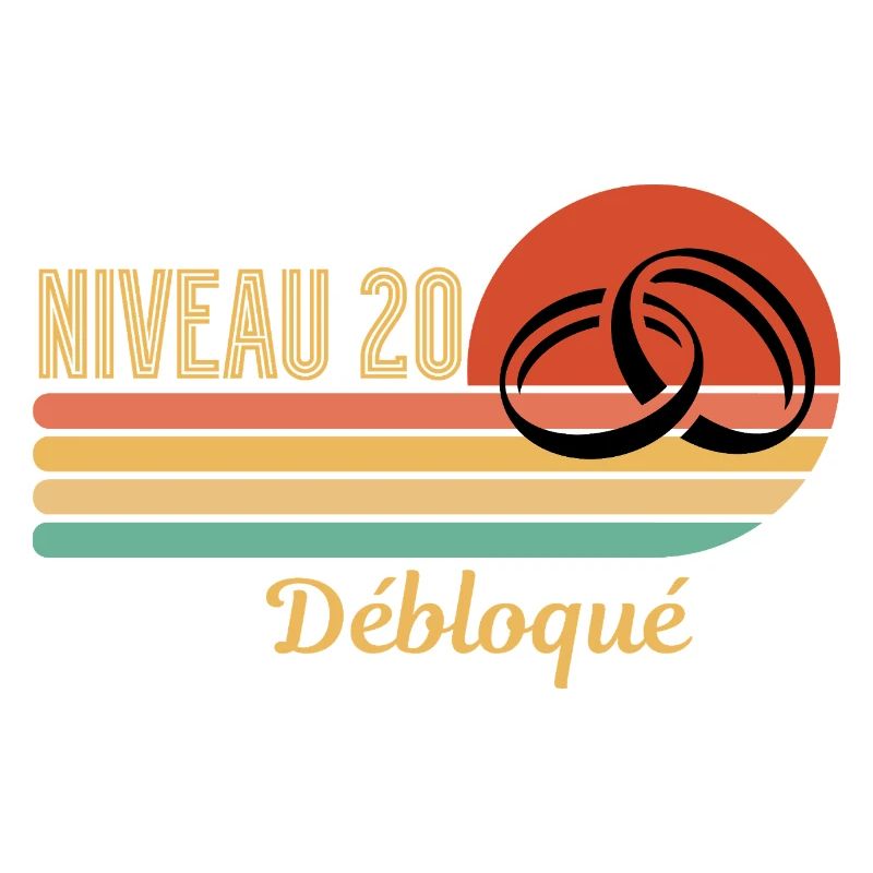 Niveau 20 débloqué design rétro graphique